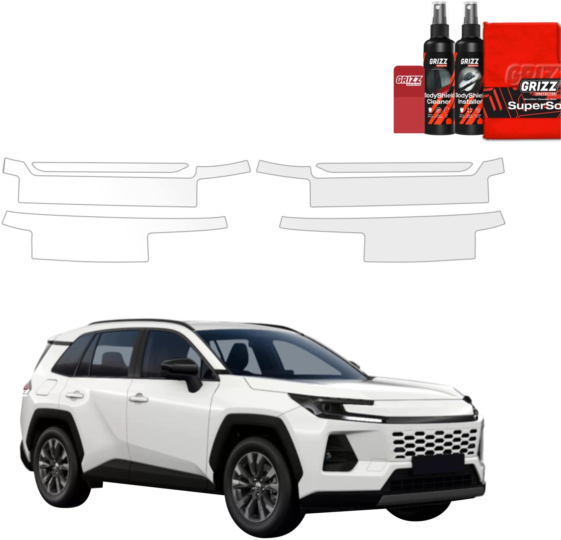 GrizzGlass Bezbarwna folia BodyShieldprogi do Toyota